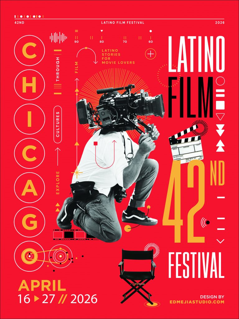 42nd Chicago Latino Film Festival has selected the work of Ed Mejía, a DC based Graphic Designer as the official poster of the Film Festival on April 16th to the 27th, 2026