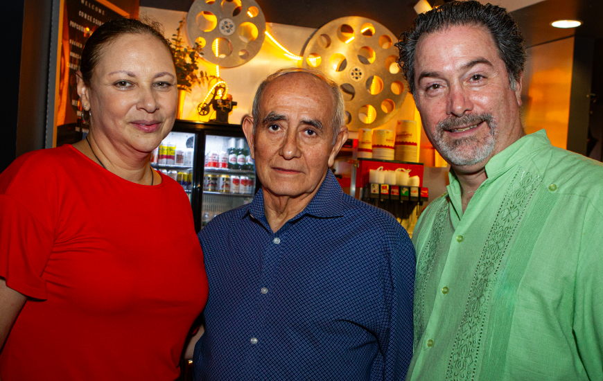 Mildred Amador, Pepe Vargas and Mateo Mulcahy pose for Photo at Pepe's Retirement party on June 30th, 2026 (Photo J.Klein © 2026)